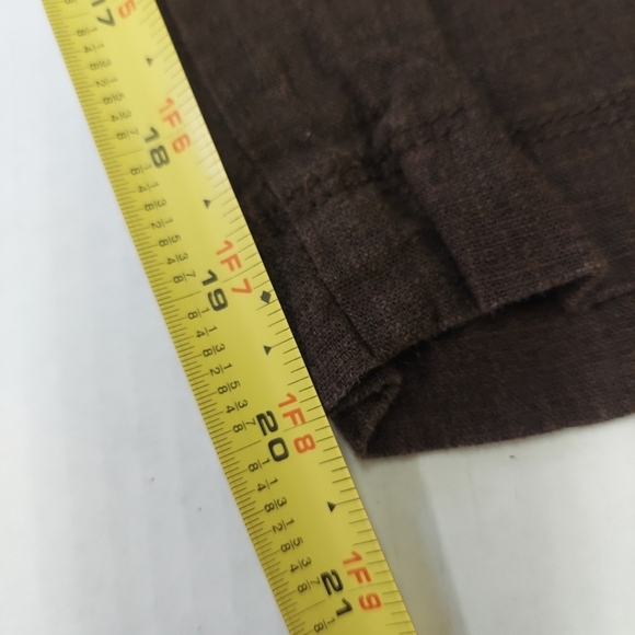 St Johns Bay Capris Linen Blend Capris Womens 14 Brown Drawstring Shorts - Picture 10 of 11